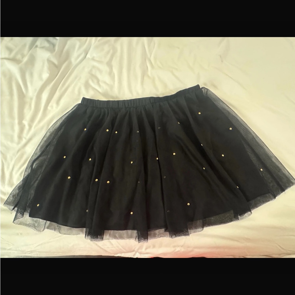 bebe Elegant Black Skirt with Gold Accents